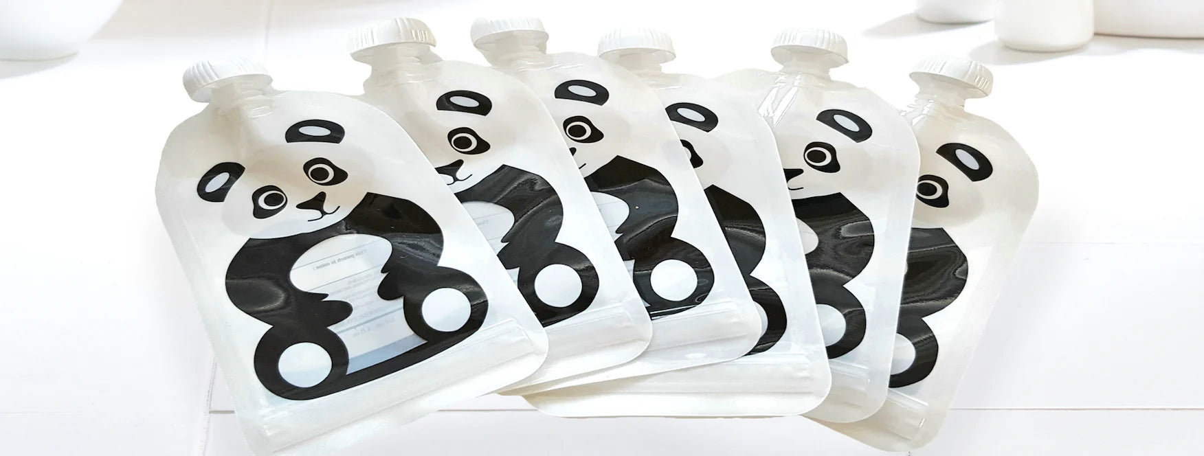 Reusable Panda Design Pouches Fill n Squeeze