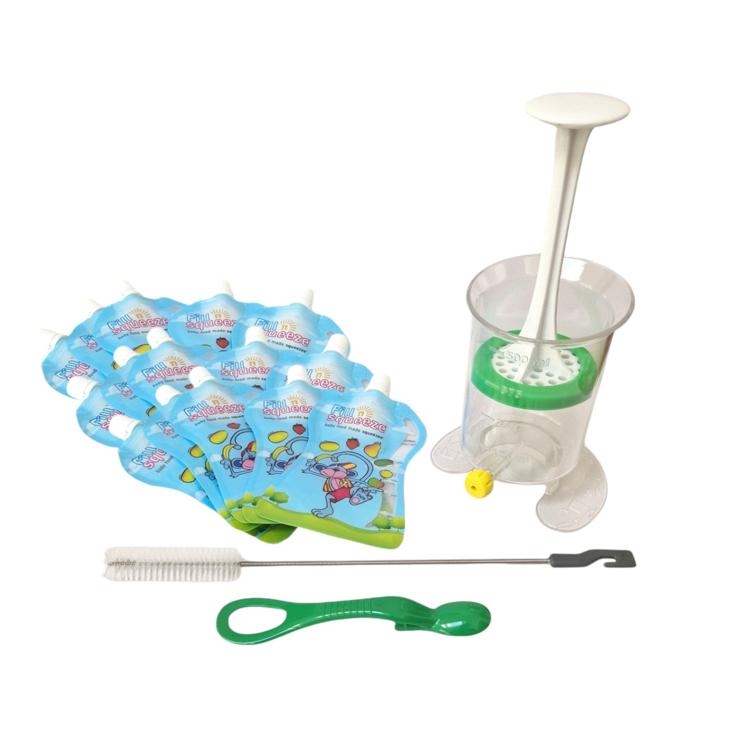 Food Pouch Maker Kit with Reusable Pouches &amp; Pouch Spoon