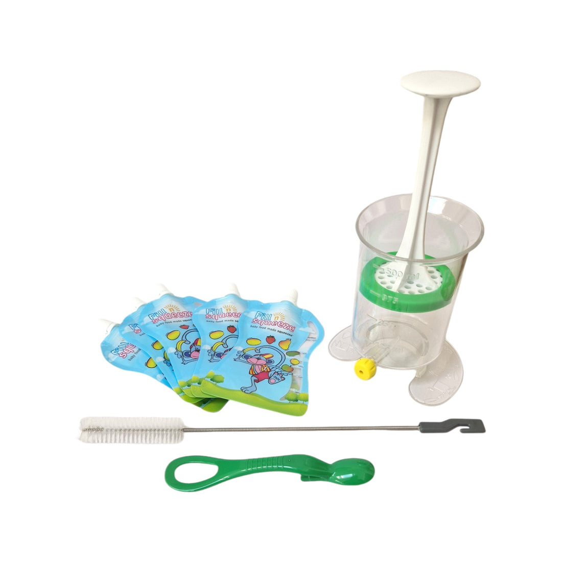 Food Pouch Maker Kit with Reusable Pouches &amp; Pouch Spoon