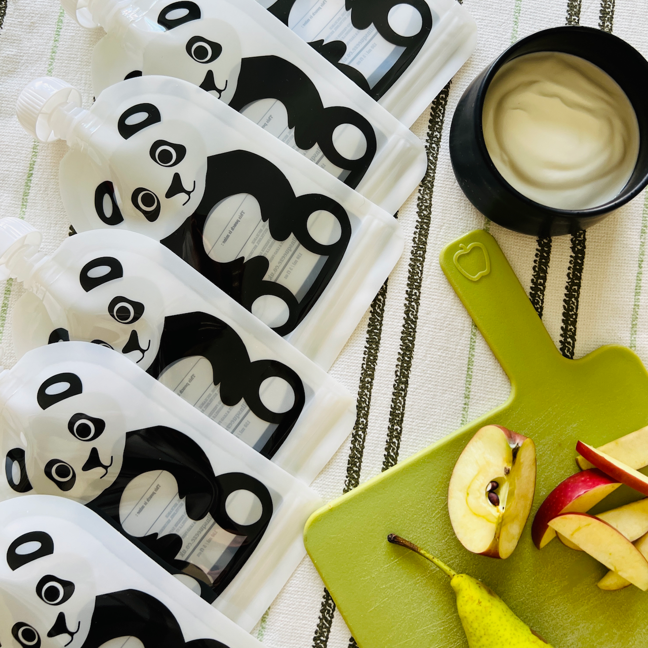 Reusable Panda Design 150ml Zip Pouches with Bottom Opening (6-Pack)