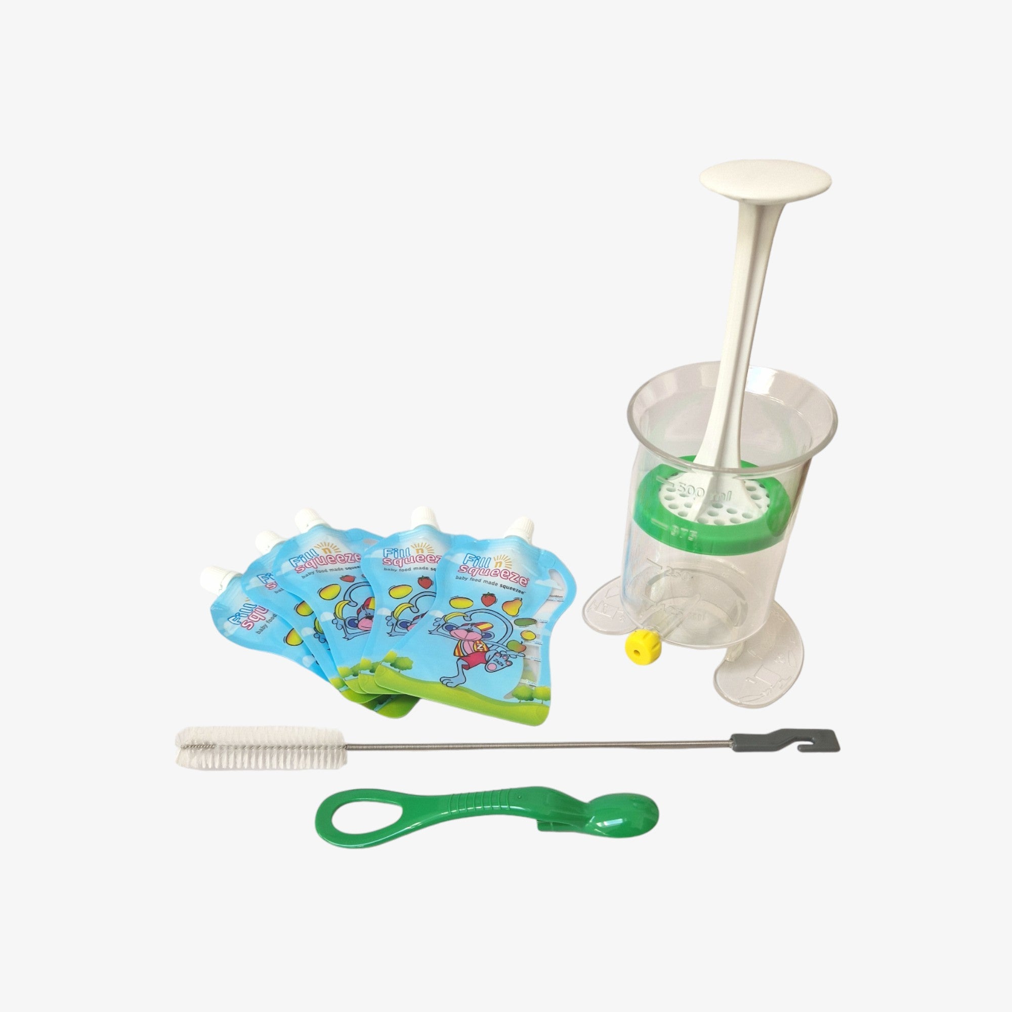 Food Pouch Maker Kit with Reusable Pouches &amp; Pouch Spoon