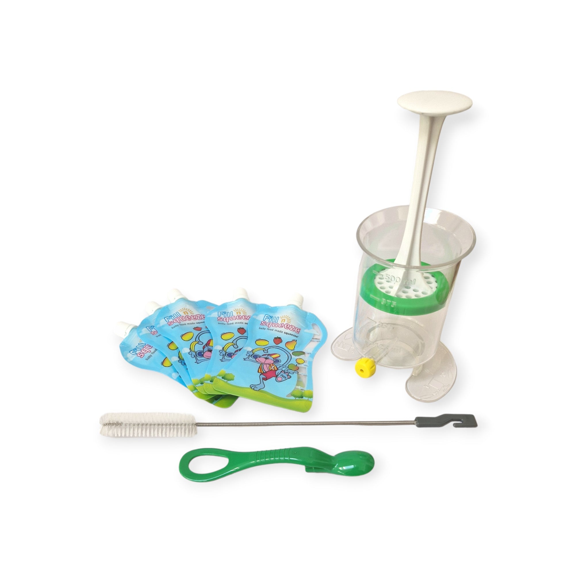 Food Pouch Maker Kit with Reusable Pouches &amp; Pouch Spoon